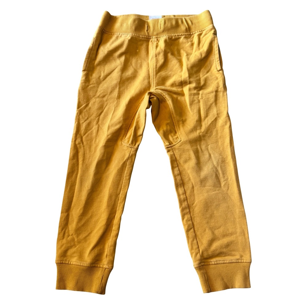 Mustard Yellow Toddler Jogger Pants Ribbed Waistband Size 4T